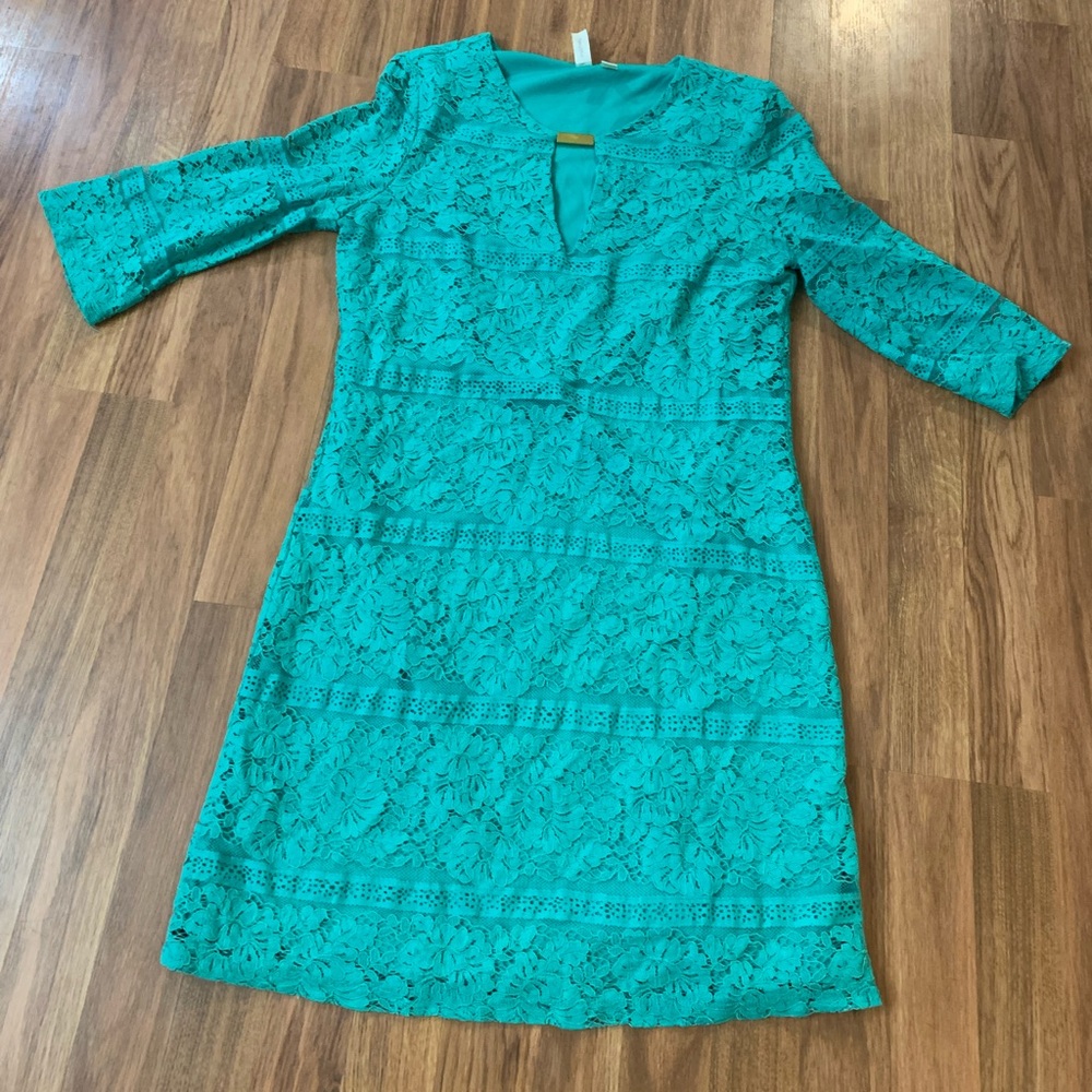 Turquoise dress with front keyhole size M